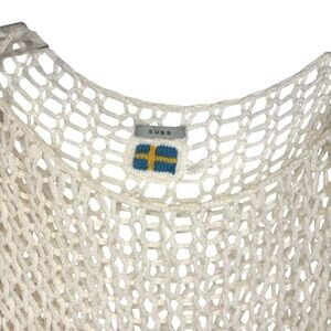 Suss Open-Knit off-white knit / crochet Sweater Top Small / Medium